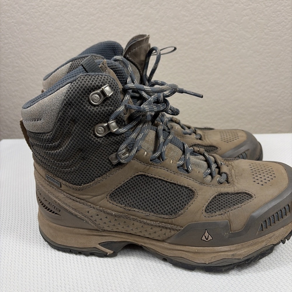 WOMENS VASQUE BREEZE GORE-TEX BROWN LEATHER BLUE LACE HIKING BOOTS SHOE 10 - Picture 2 of 12
